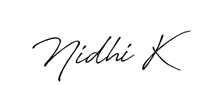 How to make Nidhi K signature? Antro_Vectra_Bolder is a professional autograph style. Create handwritten signature for Nidhi K name. Nidhi K signature style 7 images and pictures png