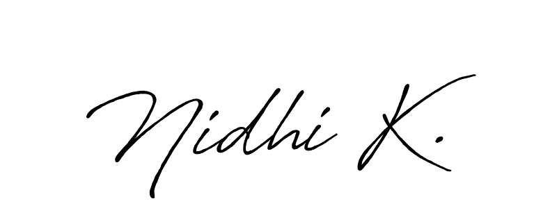 It looks lik you need a new signature style for name Nidhi K.. Design unique handwritten (Antro_Vectra_Bolder) signature with our free signature maker in just a few clicks. Nidhi K. signature style 7 images and pictures png