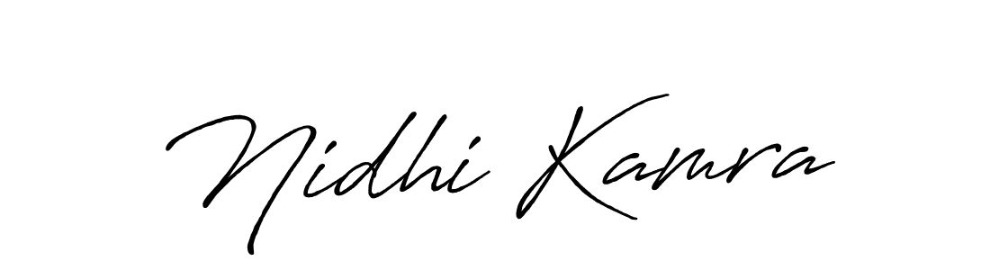 You should practise on your own different ways (Antro_Vectra_Bolder) to write your name (Nidhi Kamra) in signature. don't let someone else do it for you. Nidhi Kamra signature style 7 images and pictures png