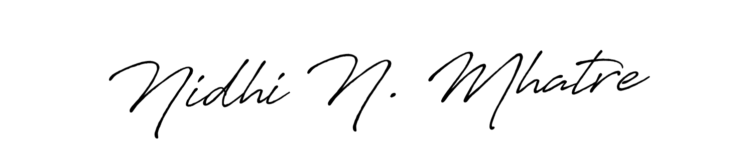 Also You can easily find your signature by using the search form. We will create Nidhi N. Mhatre name handwritten signature images for you free of cost using Antro_Vectra_Bolder sign style. Nidhi N. Mhatre signature style 7 images and pictures png