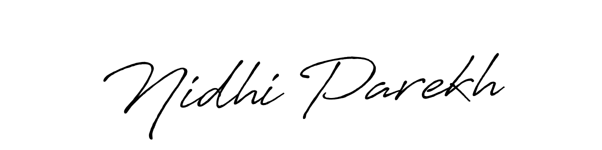 Make a beautiful signature design for name Nidhi Parekh. With this signature (Antro_Vectra_Bolder) style, you can create a handwritten signature for free. Nidhi Parekh signature style 7 images and pictures png