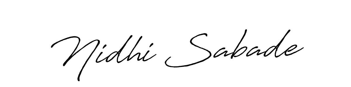 How to make Nidhi Sabade name signature. Use Antro_Vectra_Bolder style for creating short signs online. This is the latest handwritten sign. Nidhi Sabade signature style 7 images and pictures png