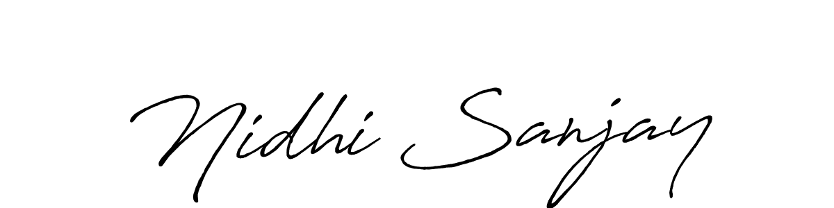 You can use this online signature creator to create a handwritten signature for the name Nidhi Sanjay. This is the best online autograph maker. Nidhi Sanjay signature style 7 images and pictures png