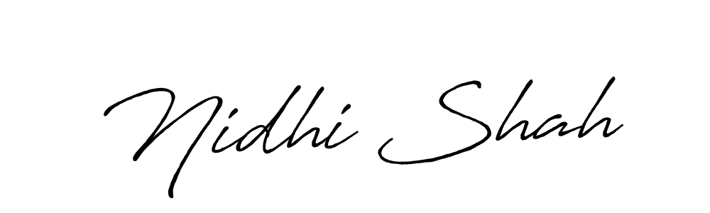 How to make Nidhi Shah name signature. Use Antro_Vectra_Bolder style for creating short signs online. This is the latest handwritten sign. Nidhi Shah signature style 7 images and pictures png