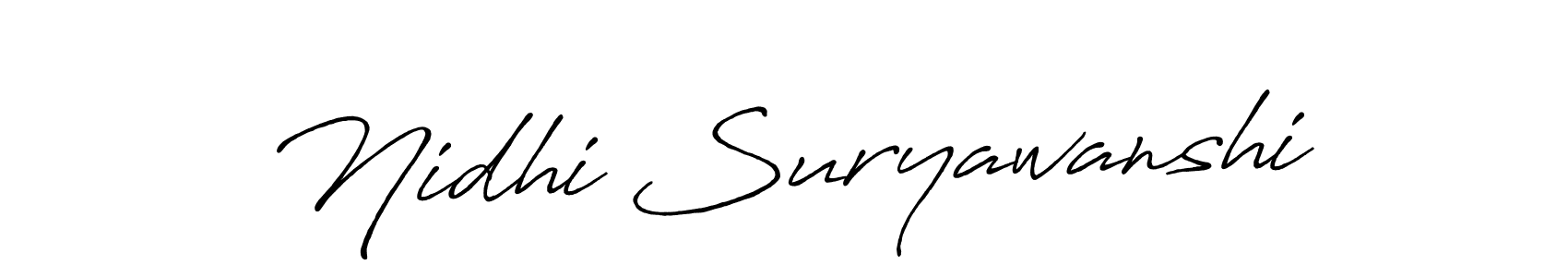 The best way (Antro_Vectra_Bolder) to make a short signature is to pick only two or three words in your name. The name Nidhi Suryawanshi include a total of six letters. For converting this name. Nidhi Suryawanshi signature style 7 images and pictures png