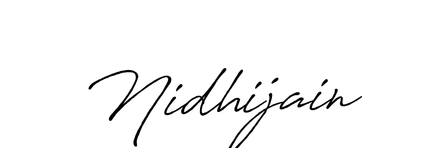 How to make Nidhijain name signature. Use Antro_Vectra_Bolder style for creating short signs online. This is the latest handwritten sign. Nidhijain signature style 7 images and pictures png