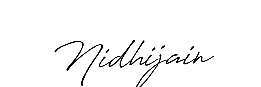 How to make Nidhijain name signature. Use Antro_Vectra_Bolder style for creating short signs online. This is the latest handwritten sign. Nidhijain signature style 7 images and pictures png