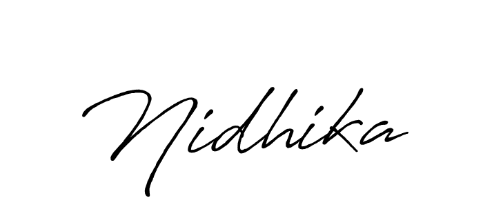 How to make Nidhika signature? Antro_Vectra_Bolder is a professional autograph style. Create handwritten signature for Nidhika name. Nidhika signature style 7 images and pictures png