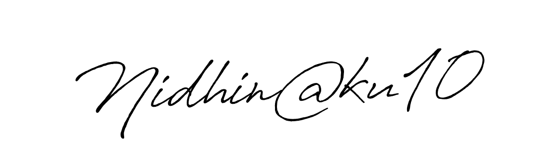 Use a signature maker to create a handwritten signature online. With this signature software, you can design (Antro_Vectra_Bolder) your own signature for name Nidhin@ku10. Nidhin@ku10 signature style 7 images and pictures png