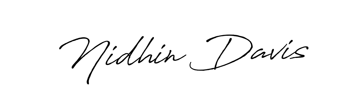 Use a signature maker to create a handwritten signature online. With this signature software, you can design (Antro_Vectra_Bolder) your own signature for name Nidhin Davis. Nidhin Davis signature style 7 images and pictures png