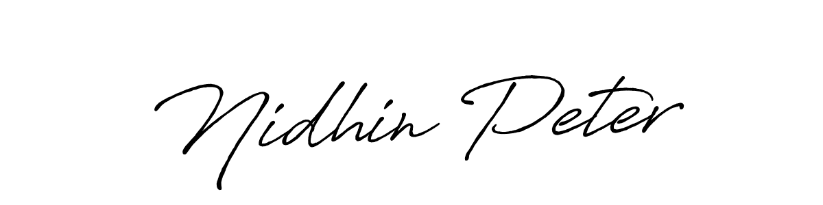 How to make Nidhin Peter signature? Antro_Vectra_Bolder is a professional autograph style. Create handwritten signature for Nidhin Peter name. Nidhin Peter signature style 7 images and pictures png
