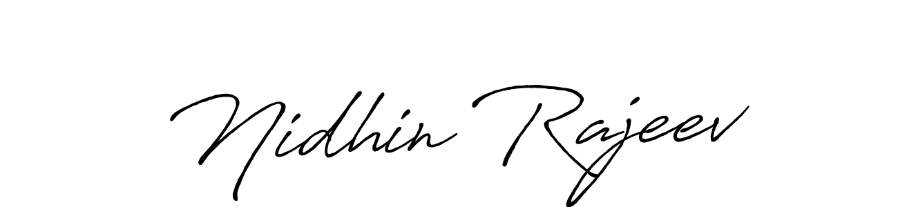 Also we have Nidhin Rajeev name is the best signature style. Create professional handwritten signature collection using Antro_Vectra_Bolder autograph style. Nidhin Rajeev signature style 7 images and pictures png