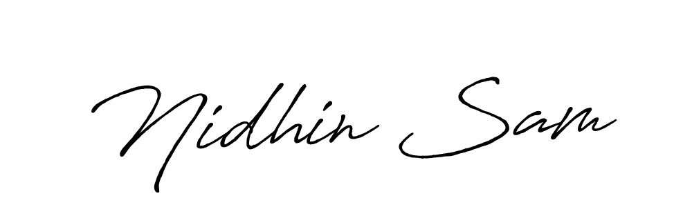 How to Draw Nidhin Sam signature style? Antro_Vectra_Bolder is a latest design signature styles for name Nidhin Sam. Nidhin Sam signature style 7 images and pictures png