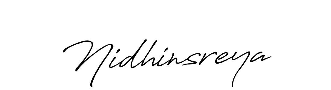 How to make Nidhinsreya name signature. Use Antro_Vectra_Bolder style for creating short signs online. This is the latest handwritten sign. Nidhinsreya signature style 7 images and pictures png