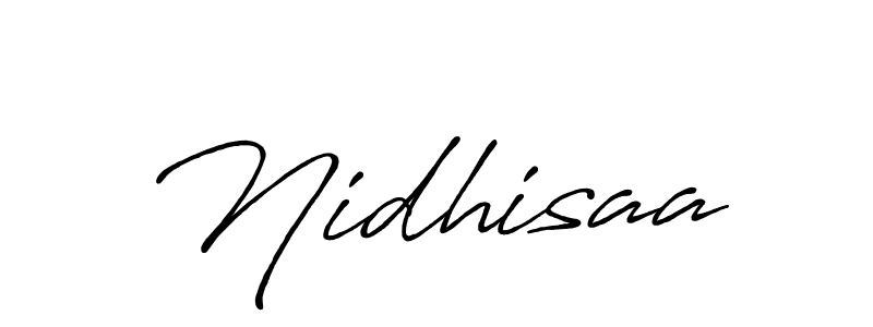 Make a beautiful signature design for name Nidhisaa. With this signature (Antro_Vectra_Bolder) style, you can create a handwritten signature for free. Nidhisaa signature style 7 images and pictures png