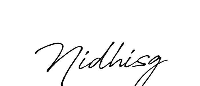 Make a beautiful signature design for name Nidhisg. With this signature (Antro_Vectra_Bolder) style, you can create a handwritten signature for free. Nidhisg signature style 7 images and pictures png