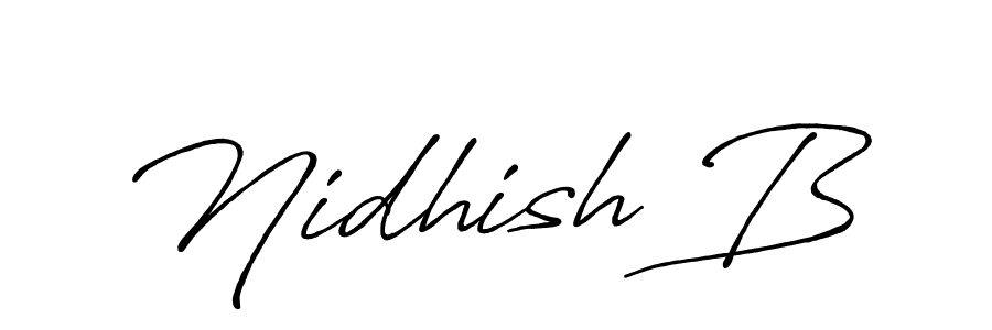 Make a beautiful signature design for name Nidhish B. With this signature (Antro_Vectra_Bolder) style, you can create a handwritten signature for free. Nidhish B signature style 7 images and pictures png