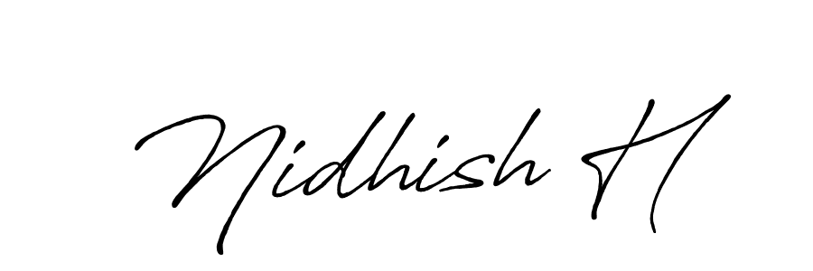 Best and Professional Signature Style for Nidhish H. Antro_Vectra_Bolder Best Signature Style Collection. Nidhish H signature style 7 images and pictures png