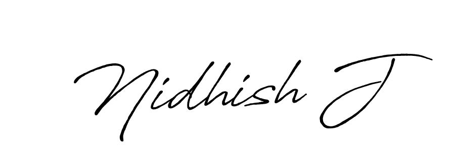 How to Draw Nidhish J signature style? Antro_Vectra_Bolder is a latest design signature styles for name Nidhish J. Nidhish J signature style 7 images and pictures png