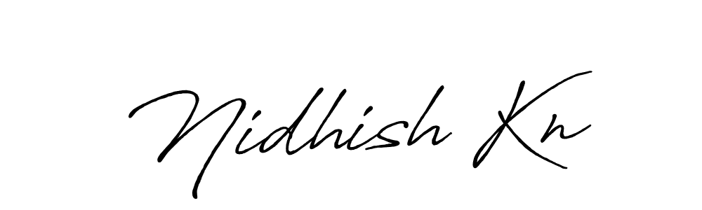 Make a beautiful signature design for name Nidhish Kn. With this signature (Antro_Vectra_Bolder) style, you can create a handwritten signature for free. Nidhish Kn signature style 7 images and pictures png