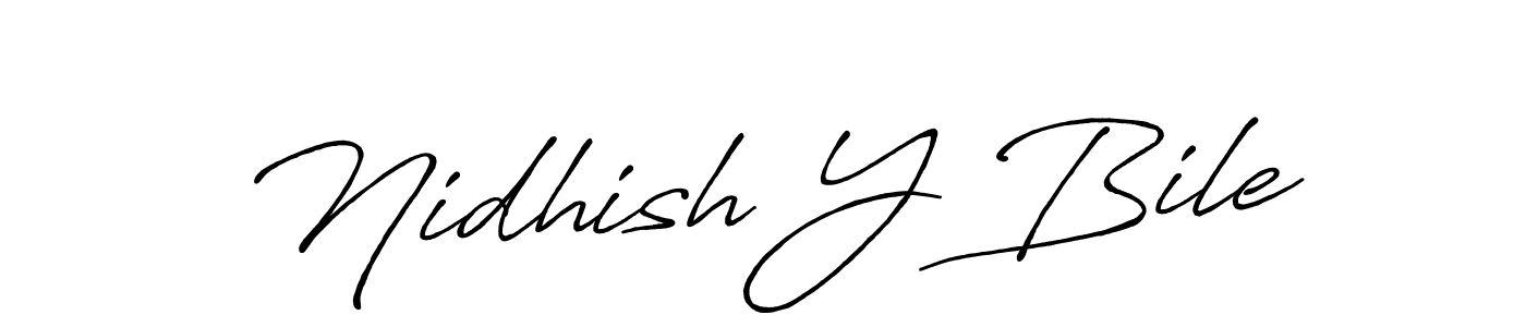 Also You can easily find your signature by using the search form. We will create Nidhish Y Bile name handwritten signature images for you free of cost using Antro_Vectra_Bolder sign style. Nidhish Y Bile signature style 7 images and pictures png