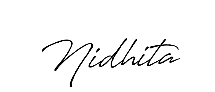 Also we have Nidhita name is the best signature style. Create professional handwritten signature collection using Antro_Vectra_Bolder autograph style. Nidhita signature style 7 images and pictures png
