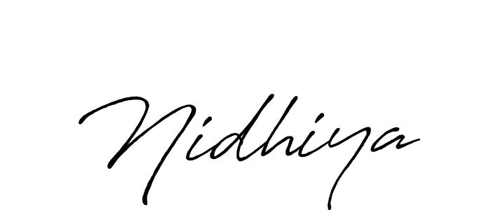 Make a beautiful signature design for name Nidhiya. With this signature (Antro_Vectra_Bolder) style, you can create a handwritten signature for free. Nidhiya signature style 7 images and pictures png