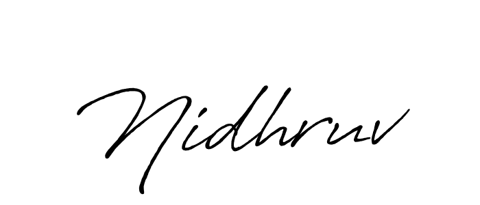 How to make Nidhruv signature? Antro_Vectra_Bolder is a professional autograph style. Create handwritten signature for Nidhruv name. Nidhruv signature style 7 images and pictures png