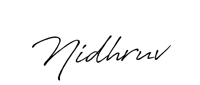 Create a beautiful signature design for name Nidhruv. With this signature (Antro_Vectra_Bolder) fonts, you can make a handwritten signature for free. Nidhruv signature style 7 images and pictures png