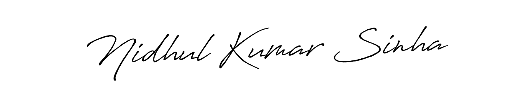 You should practise on your own different ways (Antro_Vectra_Bolder) to write your name (Nidhul Kumar Sinha) in signature. don't let someone else do it for you. Nidhul Kumar Sinha signature style 7 images and pictures png