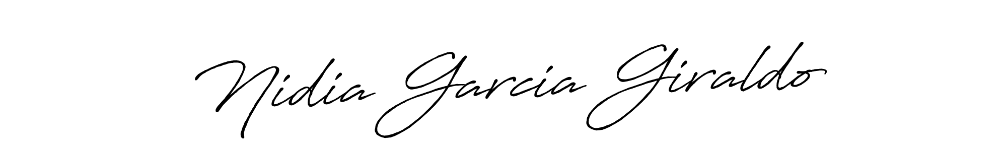 How to make Nidia Garcia Giraldo name signature. Use Antro_Vectra_Bolder style for creating short signs online. This is the latest handwritten sign. Nidia Garcia Giraldo signature style 7 images and pictures png