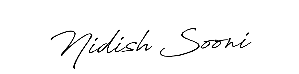 How to make Nidish Sooni name signature. Use Antro_Vectra_Bolder style for creating short signs online. This is the latest handwritten sign. Nidish Sooni signature style 7 images and pictures png
