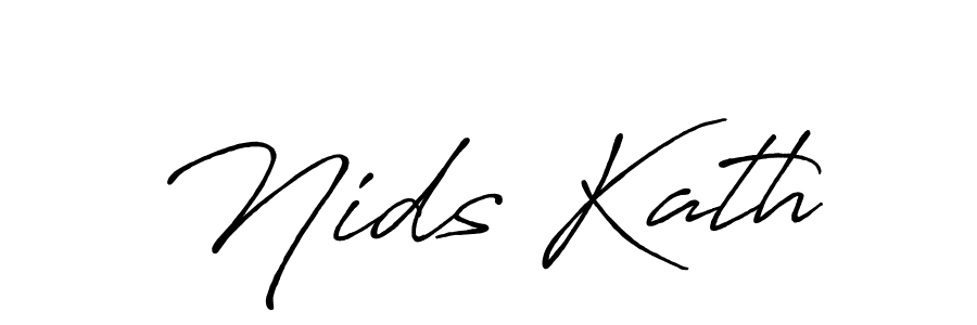 Create a beautiful signature design for name Nids Kath. With this signature (Antro_Vectra_Bolder) fonts, you can make a handwritten signature for free. Nids Kath signature style 7 images and pictures png