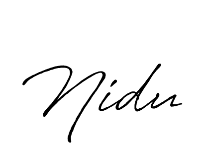 You should practise on your own different ways (Antro_Vectra_Bolder) to write your name (Nidu) in signature. don't let someone else do it for you. Nidu signature style 7 images and pictures png