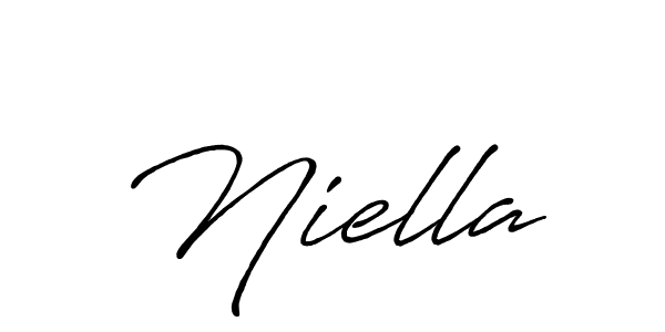 You should practise on your own different ways (Antro_Vectra_Bolder) to write your name (Niella) in signature. don't let someone else do it for you. Niella signature style 7 images and pictures png