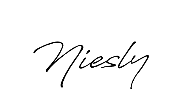 How to make Niesly signature? Antro_Vectra_Bolder is a professional autograph style. Create handwritten signature for Niesly name. Niesly signature style 7 images and pictures png