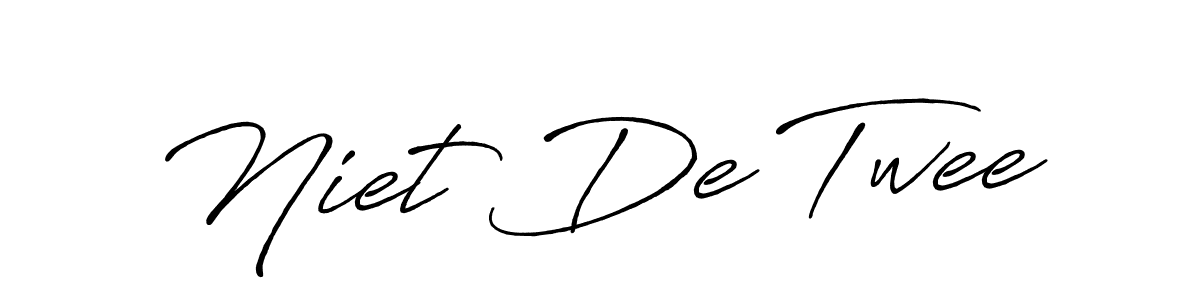 Similarly Antro_Vectra_Bolder is the best handwritten signature design. Signature creator online .You can use it as an online autograph creator for name Niet De Twee. Niet De Twee signature style 7 images and pictures png