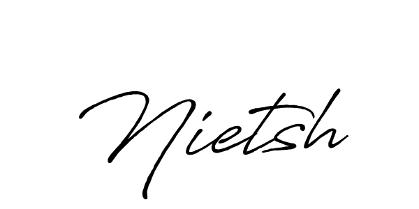 Use a signature maker to create a handwritten signature online. With this signature software, you can design (Antro_Vectra_Bolder) your own signature for name Nietsh. Nietsh signature style 7 images and pictures png