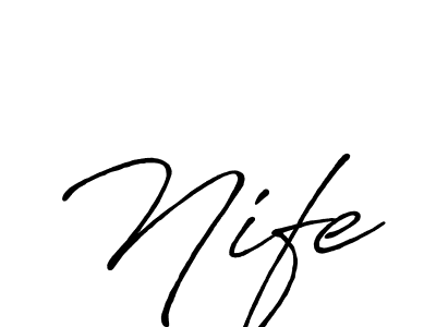 Similarly Antro_Vectra_Bolder is the best handwritten signature design. Signature creator online .You can use it as an online autograph creator for name Nife. Nife signature style 7 images and pictures png