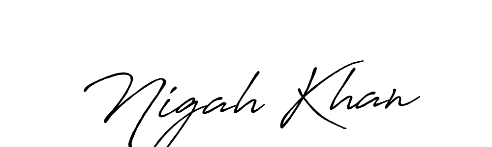 Also we have Nigah Khan name is the best signature style. Create professional handwritten signature collection using Antro_Vectra_Bolder autograph style. Nigah Khan signature style 7 images and pictures png