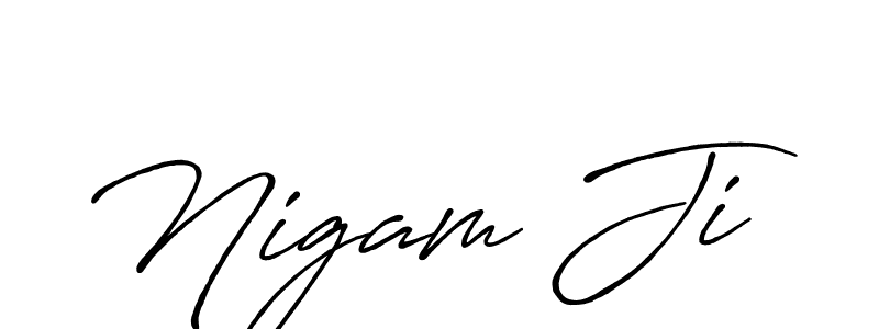 You can use this online signature creator to create a handwritten signature for the name Nigam Ji. This is the best online autograph maker. Nigam Ji signature style 7 images and pictures png