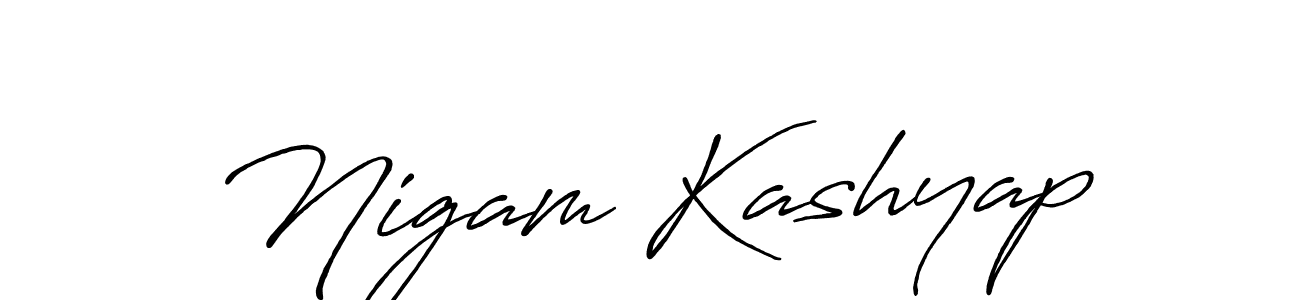 Design your own signature with our free online signature maker. With this signature software, you can create a handwritten (Antro_Vectra_Bolder) signature for name Nigam Kashyap. Nigam Kashyap signature style 7 images and pictures png