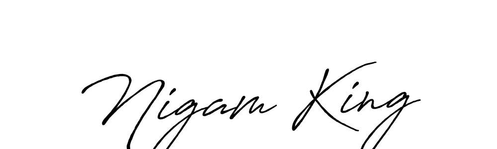 Make a short Nigam King signature style. Manage your documents anywhere anytime using Antro_Vectra_Bolder. Create and add eSignatures, submit forms, share and send files easily. Nigam King signature style 7 images and pictures png