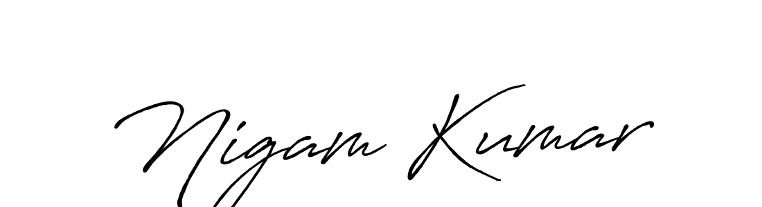 This is the best signature style for the Nigam Kumar name. Also you like these signature font (Antro_Vectra_Bolder). Mix name signature. Nigam Kumar signature style 7 images and pictures png