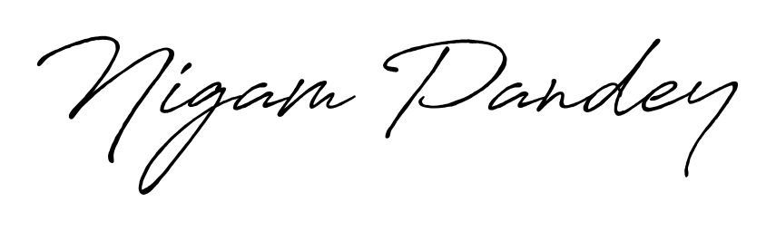 Try this chic Nigam Pandey handwritten sign style. Using Antro_Vectra_Bolder font elements, it gives your name a sleek, memorable identity. Nigam Pandey signature style 7 images and pictures png