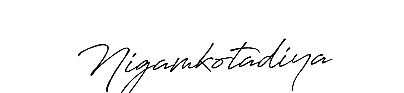 This is the best signature style for the Nigamkotadiya name. Also you like these signature font (Antro_Vectra_Bolder). Mix name signature. Nigamkotadiya signature style 7 images and pictures png