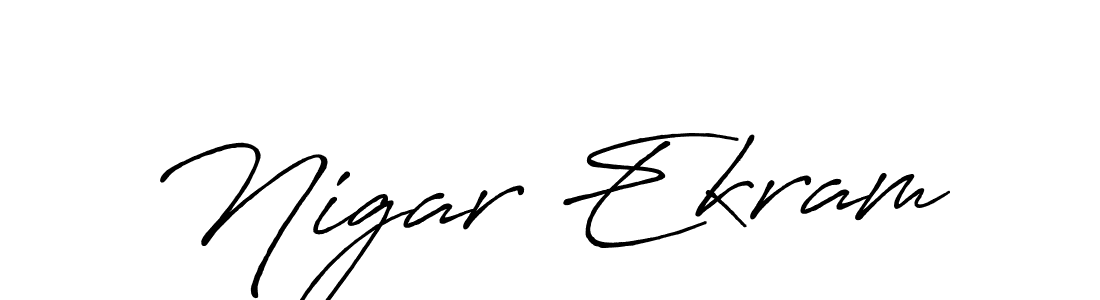 Make a beautiful signature design for name Nigar Ekram. With this signature (Antro_Vectra_Bolder) style, you can create a handwritten signature for free. Nigar Ekram signature style 7 images and pictures png