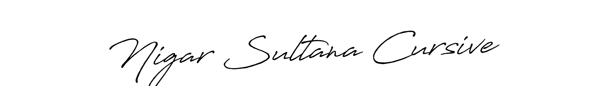 Make a short Nigar Sultana Cursive signature style. Manage your documents anywhere anytime using Antro_Vectra_Bolder. Create and add eSignatures, submit forms, share and send files easily. Nigar Sultana Cursive signature style 7 images and pictures png