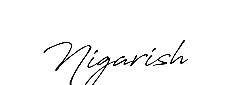 Similarly Antro_Vectra_Bolder is the best handwritten signature design. Signature creator online .You can use it as an online autograph creator for name Nigarish. Nigarish signature style 7 images and pictures png