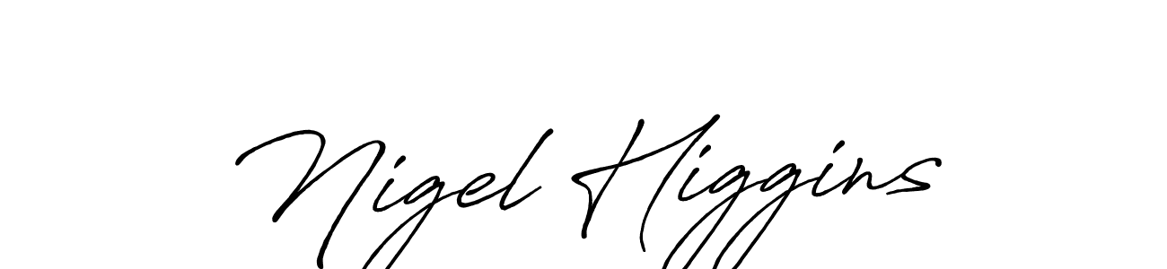 Make a beautiful signature design for name Nigel Higgins. With this signature (Antro_Vectra_Bolder) style, you can create a handwritten signature for free. Nigel Higgins signature style 7 images and pictures png